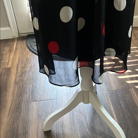 Anne Klein Black Midi Dress with Red and White Polka Dots - Picture 4 of 6